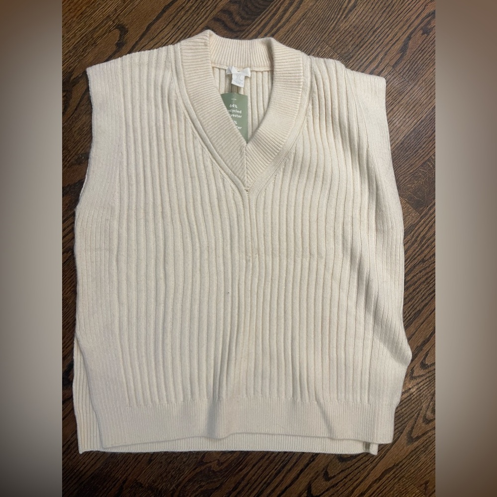Never been worn, with tags on! Oversized cream vest. Size S from H&M